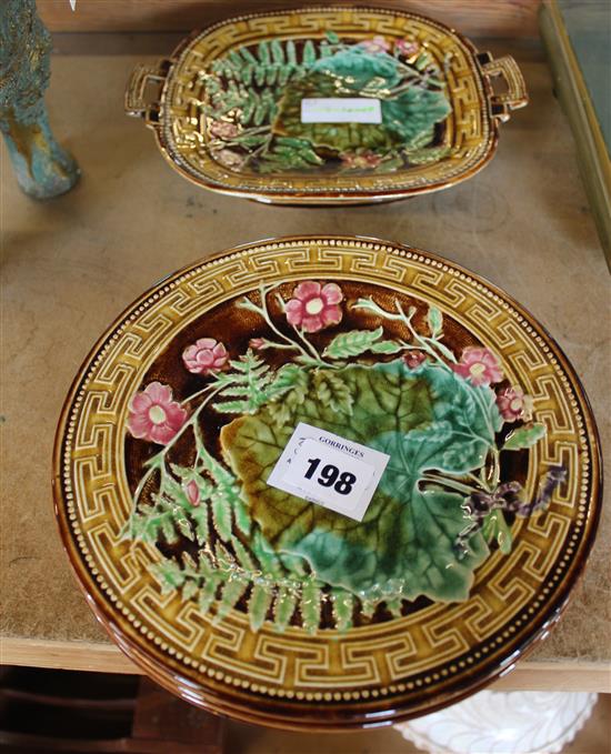 A Choisy Le Roi Majolica dessert set